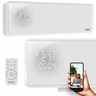 Vzduchová clona ohrievač ventilátor ohrievač Farelka Q4 2000W sklo + diaľkové ovládanie
