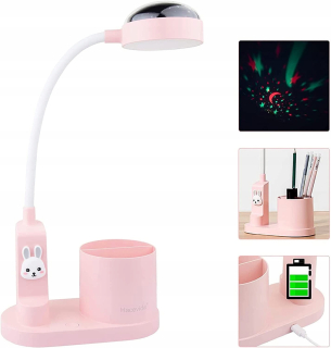 detská stolová lampa, pracovná stolová lampa (ružová)
