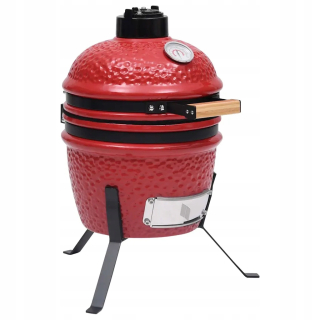 Záhradný gril a udiareň Greatstore 2v1 Keramický kamado 56 cm červený