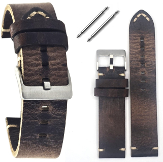 Vintage kožený remienok na hodinky Tekla T-076.02 22 mm