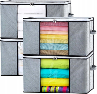 6X ÚLOŽNÁ TAŠKA NA OBLEČENIE BOXY ŠATNÍK ORGANIZÁTOR NÁDOBY 84L