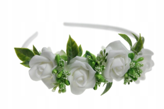 Čelenka Roses Communion Zelený veniec do vlasov