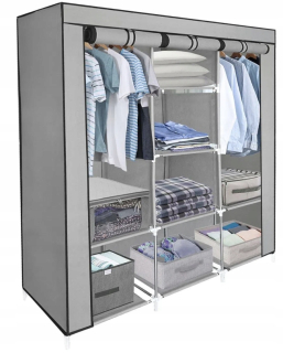 Timetrade šatníková skriňa VEĽKÝ MATERIÁL ŠATNÍKA ŠATNÍK XXL 130 x 175 x 45 cm odtiene sivej