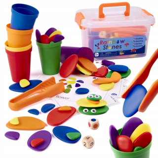 ŠTRK MONTESSORI KAMIENKY KREATÍVNA FAREBNÁ VZDELÁVACIA SÚPRAVA PUZZLU