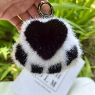 Ženy Nové Prívesok na kľúče z umelej kožušiny Cat Claw Módne plyšové medvedie labky Auto Keyc
