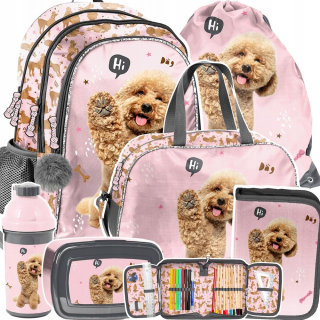 ŠKOLSKÝ BATOH TAŠKA NA PEČEŇA TAŠKA NA FĽAŠU OBEDOVÁ TAŠKA pre ročníky 1-3 MALTIPOO