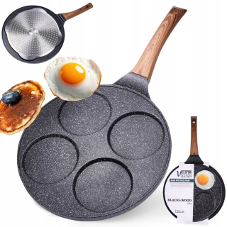 Panvica - Vilde Black & Wood panvica na vajíčka a palacinky, 26 cm, granit