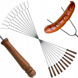 10ks VIDLIČKY TYČKY TYČKY NA OHNIVÝ GRIL KLOBÁSOVÉ VIDLICE ZÁHRADNÉ 96cm