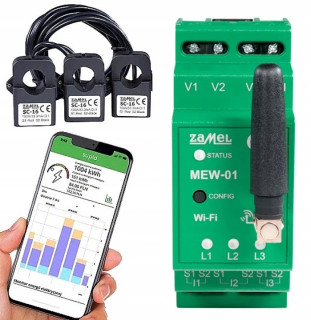 Trojfázový monitor energie Zamel SUPLA MEW-01 100 A