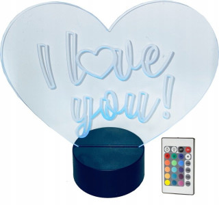 Coviplex LED srdce ILY, 16 farieb, USB alebo 3 batérie AA