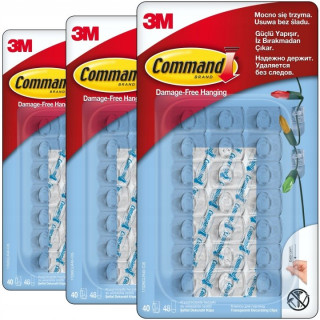 Priehľadné háčiky Command na dekorácie, 120 kusov