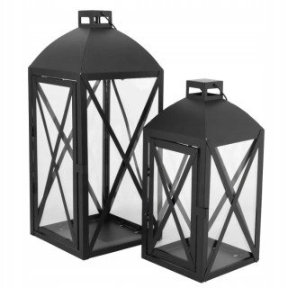 Dva čierne lampáše Altom Design 29 a 38 cm