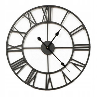 Čierne kovové nástenné hodiny ARVENTA STYLE 80 cm