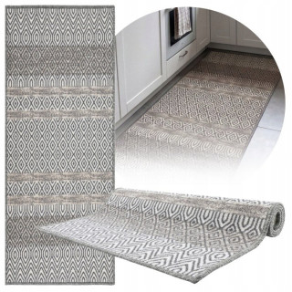 Sivobéžový protišmykový behúň e-floor EF0439 80 × 300 cm