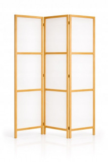 Biely drevený paraván RIIMARE Shoji J000, 3 diely 125 × 172 cm
