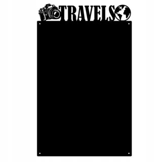 Cestovateľská tabuľa TRAVELS na magnetky 74 × 49 cm