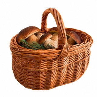 Galanteria Drewniana M ručne pletený prútený košík, 33 × 29 × 35 cm