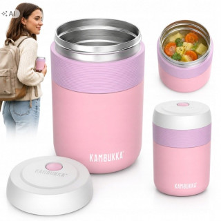 Kambukka Bora ružový termos na jedlo, 600 ml