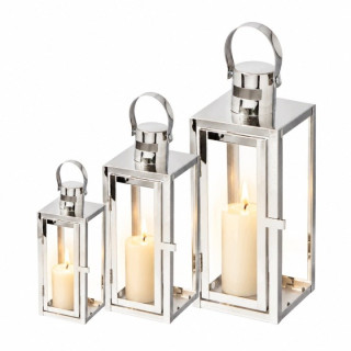 Sada troch strieborných lampášov Aptel 65, 50 a 38 cm