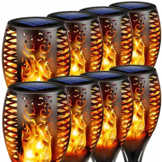 Solárna lampa SuperLED, čierna, 55 cm, 6 ks.
