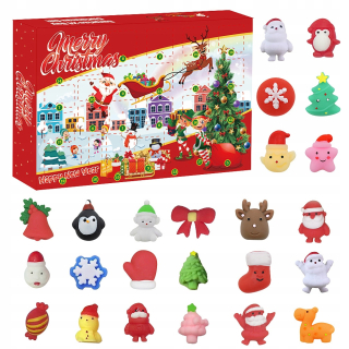 DETSKÝ ADVENTNÝ KALENDÁR 9KA 24 GNIOTKI DARČEKY SQUISHY mochi squishie