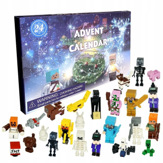 ADVENTNÝ KALENDÁR POSTAVIČKA HRAČKA MINECRAFT BLOKY 24 KS