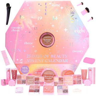MAKEUP SUNKISSED ADVENTNÝ KALENDÁR S VIANOČNOU KOZMETICKOU SÚPRAVOU DÁMSKY