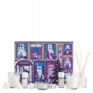 AVON ADVENTNÝ KALENDÁR S VÔŇAMI DO DOMÁCNOSTI 12 PRODUKTOV SVIEČKA DIFUZER