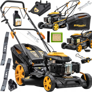 RIWALL BENZÍNOVÁ KOSAČKA 51CM 9v1 S POHONOM 5190, VÝKONNÁ S 2 NOŽEMI + OLEJ