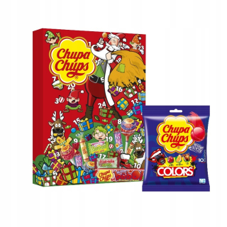 Chupa Chups Adventný kalendár 230 g + Chupa Chups Colors lízanky 120 g