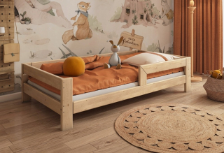 DETská POSTEĽ DREVENÁ 160x80 + KOĽAJNICE + RÁM