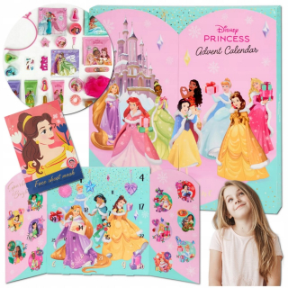 Disney Princess adventný kalendár 24 kozmetiky stojaci obdĺžnik