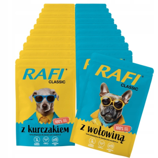 RAFI CLASSIC Mokré krmivo pre psov Dolina Noteci mix príchutí 20 x 400g