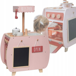 DREVENÁ KUCHYŇA PRE DETI BISTRO + DOPLNKY ŠTÍTOK ŠTÍTOK