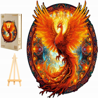 VEĽKÉ DREVENÉ PUZZZLE 300 KUSOV FENIX MANDALA V DREVENEJ KRABIČKE