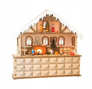 Stojatý adventný kalendár - prázdny dom (vyplní sa samostatne)