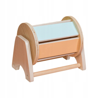 Skladačka - Drevený rotačný senzorický bubon Montessori