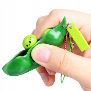 Fidget Toys Dekompresné hračky Edamame Prívesok na kľúče Squishy Squeeze Peas Fazuľa