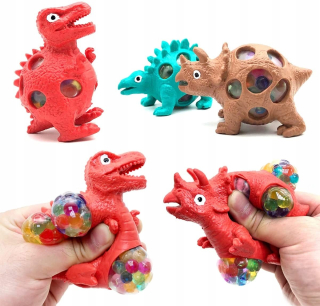 GNIOTEK ANTYSTRES DINOZAUR RAINBOW SQUISH BALL 12