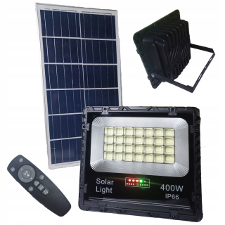 HALOGÉNOVÁ SOLÁRNA LED LAMPA 400W + SAMOSTATNÝ PANEL - PREMIUM