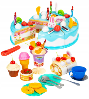 TOY CAKE na vykrajovanie NARODENINOVÝ SET potravinových výrobkov pre deti