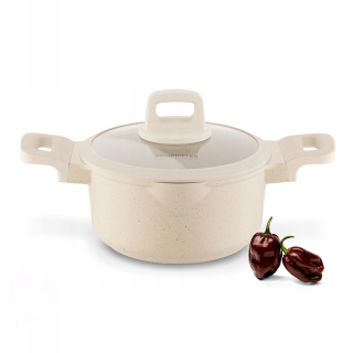 Garniec Konighoffer Creamy Marble 2,5 l s pokrievkou pre indukciu - nelepivý povrch
