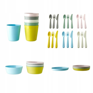 IKEA KALAS sada 36 ks detský riad PASTEL