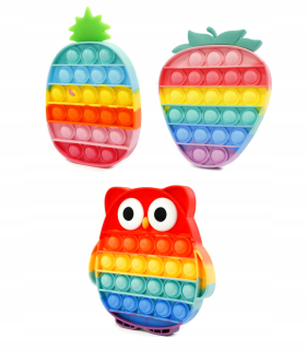 Antistresový maskot Midex Push Bubble Pop It, jahoda