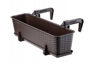Kvetináč Galicja 60 cm x 17 x 15 cm priemer 17 cm plastové odtiene hnedej a béžovej