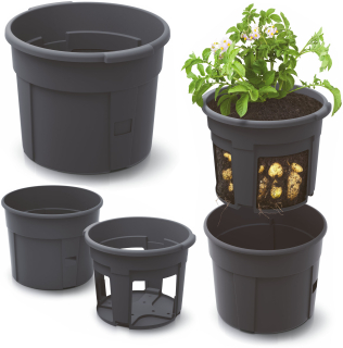 Kvetináč DTU24 39 cm x 39 x 32 cm priemer 39 cm plast antracit