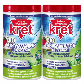 Kret BIO baktérie pre septiky Čistiarne odpadových vôd na 80 týždňov Odstraňuje zápach 2x1kg