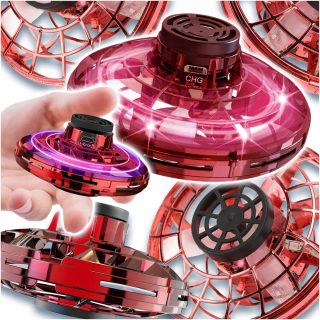 HRAČKA LIETAJÚCI DRÓN FIDGET SPINER, ŽIARIVÁ ČERVENÁ