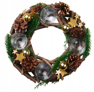 LIVARNO domáci adventný veniec, zlatý, 28 cm