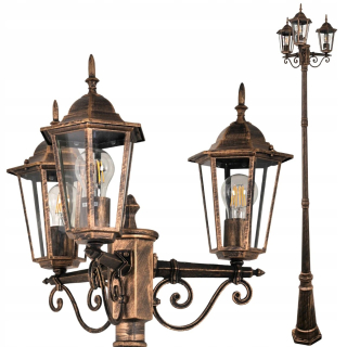 LED záhradné svietidlo 9W 54cm, čierne, nízke